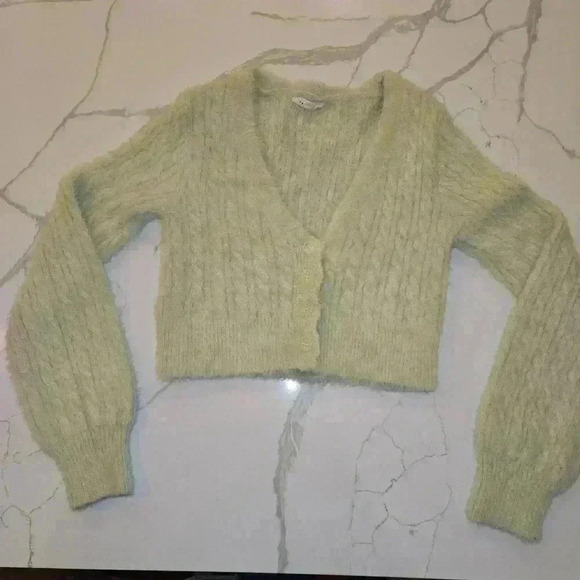 Garage Womens V-Neck Long Sleeve Knit Cardigan Mint Green Size Medium - Picture 4 of 9